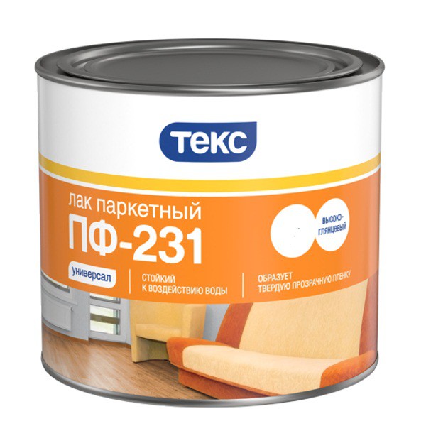 

Лак паркетный Текс ПФ-231 Универсал 1,8 кг, Бесцветный