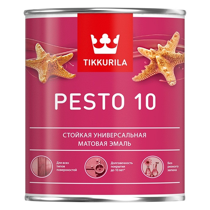 Купить Эмаль Tikkurila Pesto 10 матовая база А 0.9 л