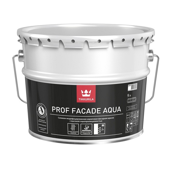 Купить Краска фасадная Tikkurila Prof Facade Aqua глубокоматовая база MRC 9 л