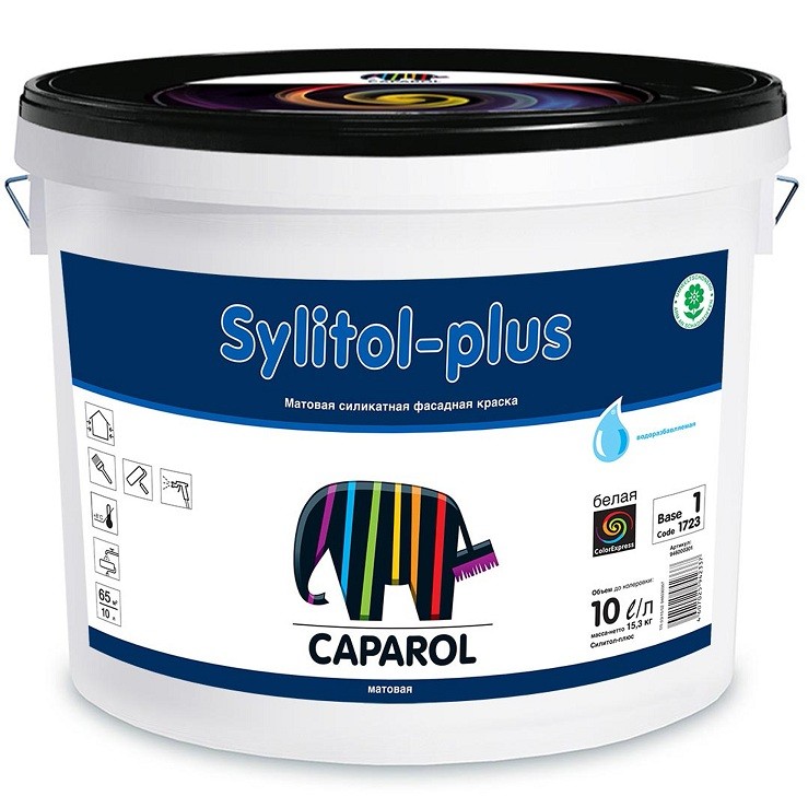 

Краска фасадная Caparol Sylitol-Plus BAS 1 матовая 10 л, Белый