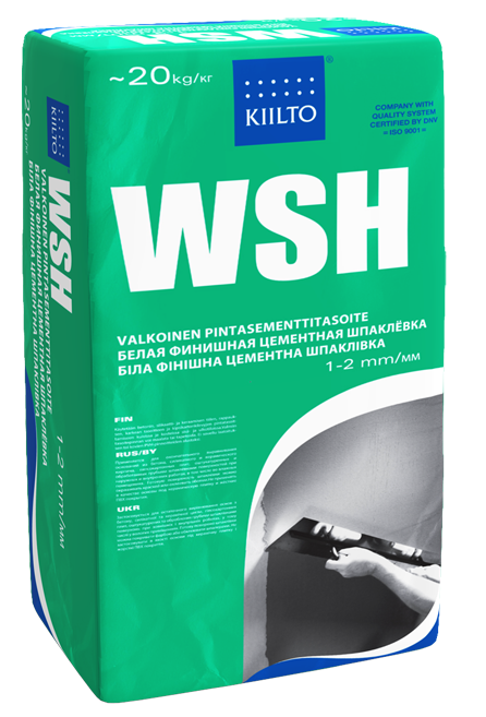 Kiilto WSH 20 кг, Шпатлевка цементная финишная (белая)