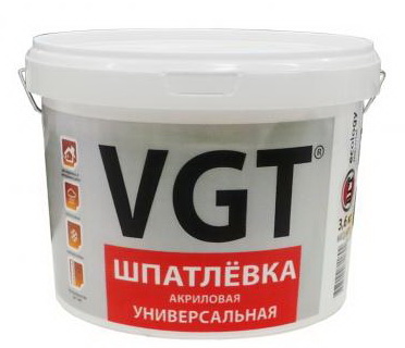 VGT, 3.6 кг, Шпатлевка готовая универсальная влагостойкая