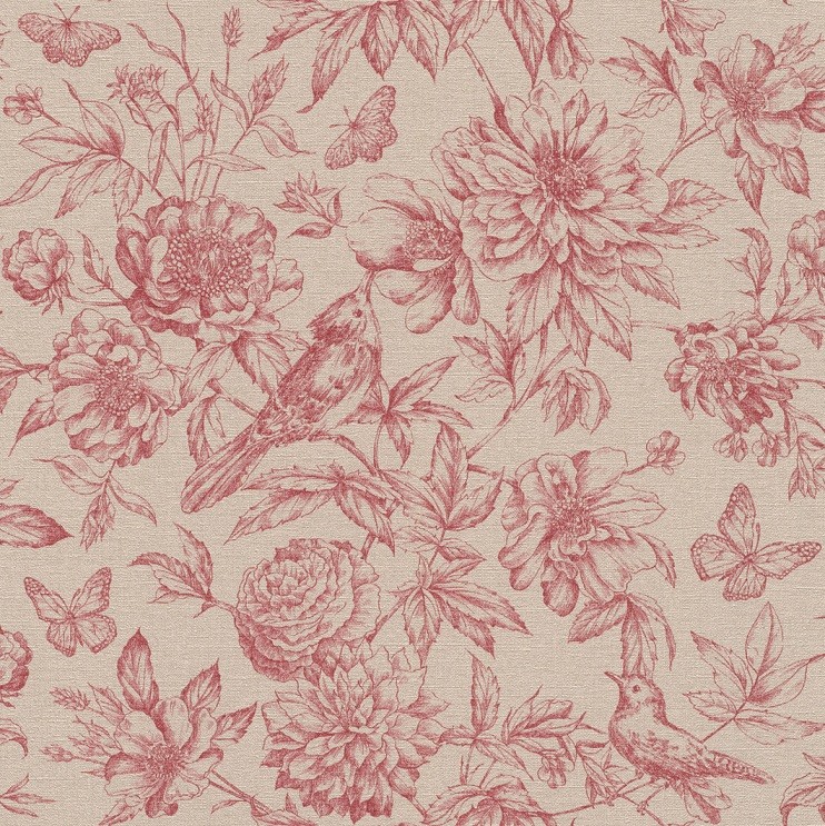 

Обои виниловые на флизелиновой основе Rasch Florentine ll 449495, Красный
