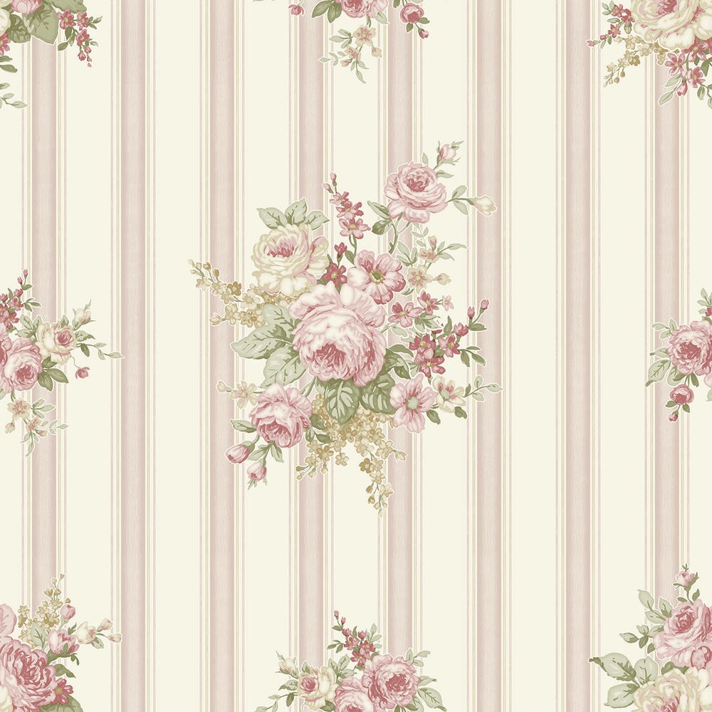 

Обои виниловые на флизелиновой основе Grandeco Little Florals 2001 LF, Розовый