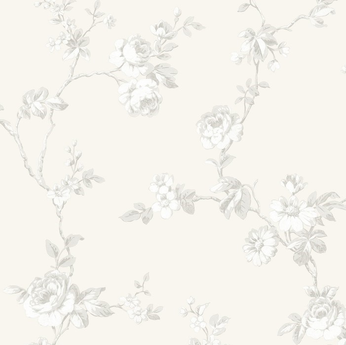 

Обои виниловые на флизелиновой основе Grandeco Little Florals 2201 LF, Белый