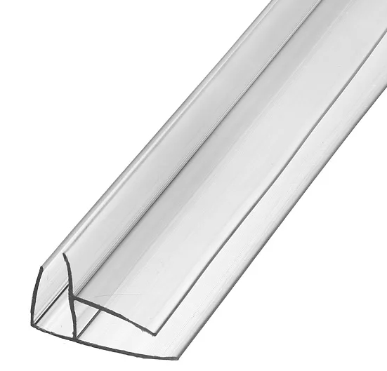 Профиль для поликарбоната угловой Кинпласт 8-10 мм прозрачный 6 м