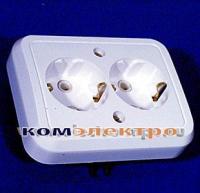 

Розетка Москвичка РС10-829 С-402 двухместная белая