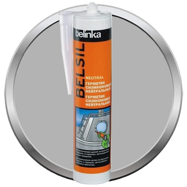 Герметик силиконовый санитарный Belinka Belsil Neutral серый 280 мл
