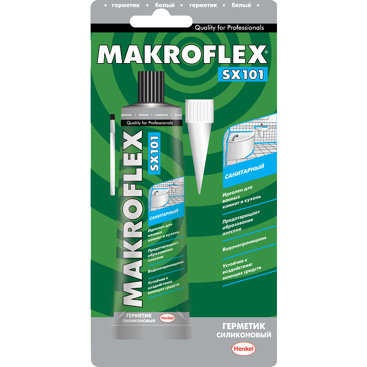 Герметик силиконовый Makroflex Sх101 санитарный белый 85 мл