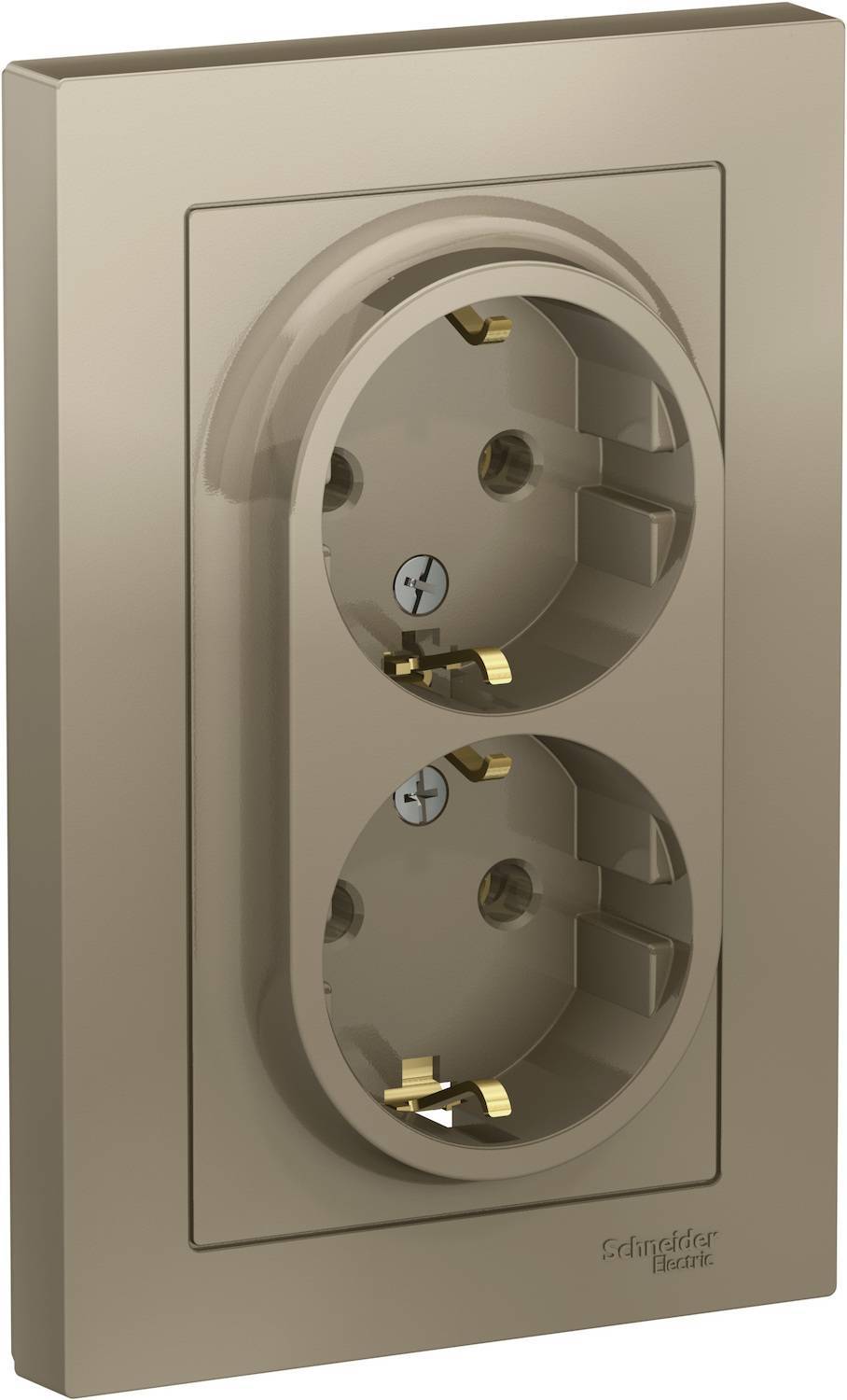 

Розетка двухместная Schneider Electric AtlasDesign ATN000524 шампань
