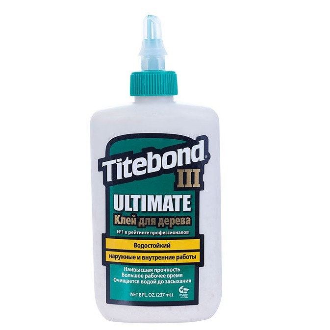 Клей столярный Titebond Ulimate III Wood Glue повышенной влагостойкости 237 мл