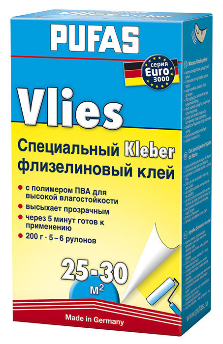

Pufas Euro 3000 Vlies Kleber, 0.2 кг, Обойный клей флизелиновый