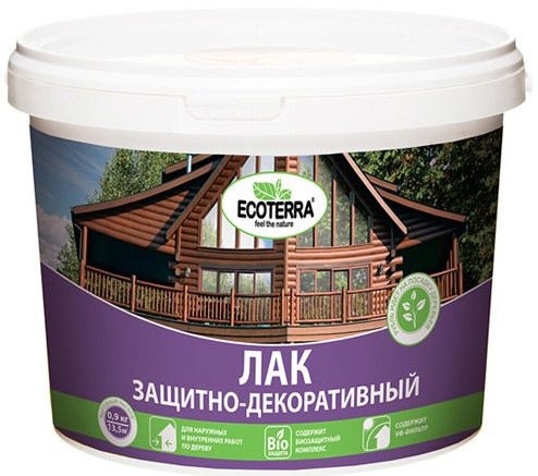 Ecoterra, 0.9 кг, Лак для дерева защитно-декоративный