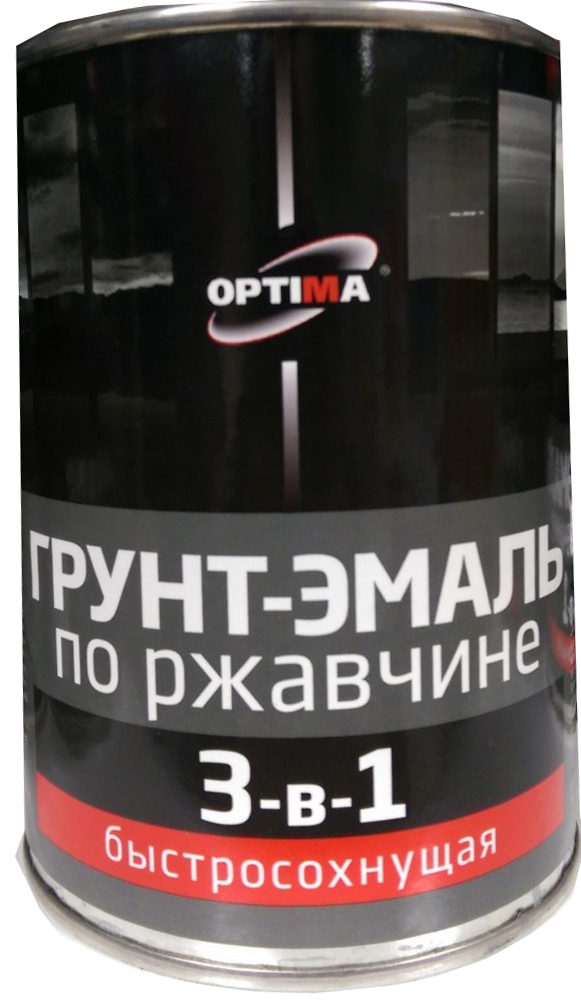 Optima 3 в 1 1 кг, Грунт-эмаль алкидная по ржавчине (красная)