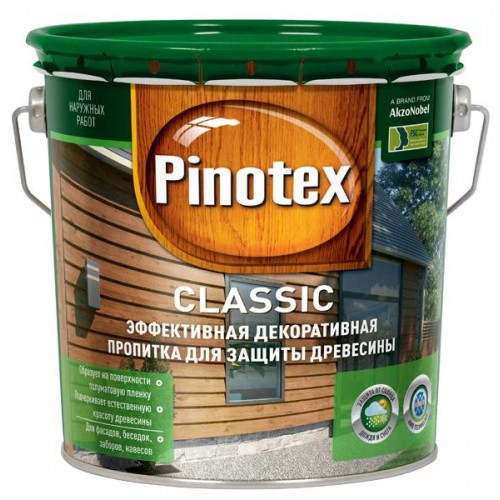 

Pinotex Classic, 2.7 л, Пропитка деревозащитная рябина
