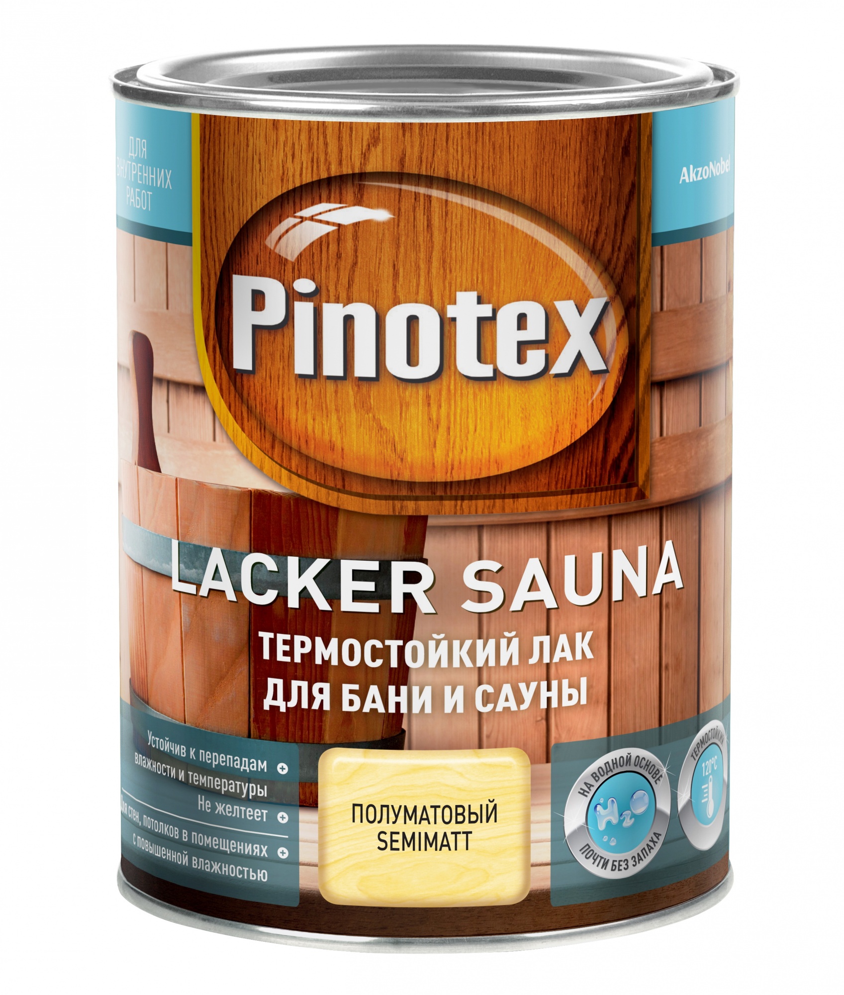 Pinotex Lacker Sauna, 1 л, Лак для дерева термостойкий