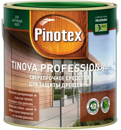 

Pinotex Tinova, 2.5 л, Пропитка деревозащитная палисандр