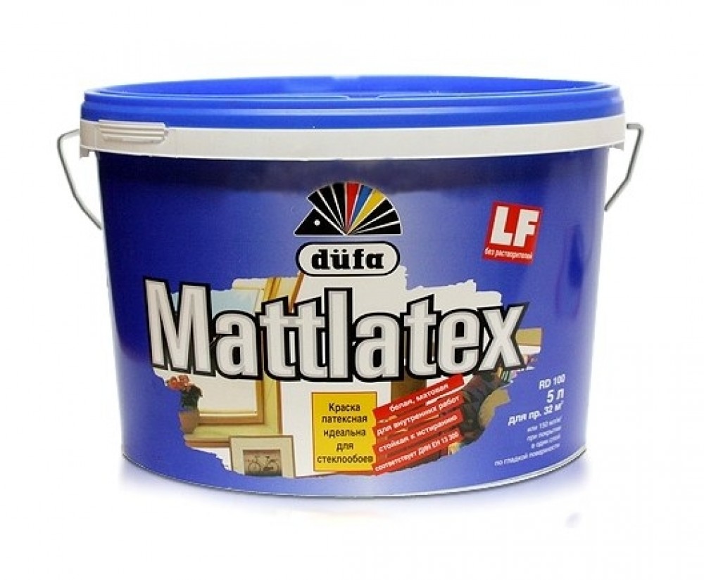 

Dufa Mattlatex 10 л, Краска интерьерная латексная (белая), Белый