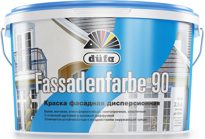 

Dufa Fassadenfarbe RD90, 10 л, Краска фасадная акрил-латексная, Белый