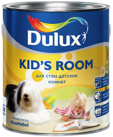 

Dulux Kid's Room 5 л, Краска интерьерная латексная (белая), Белый