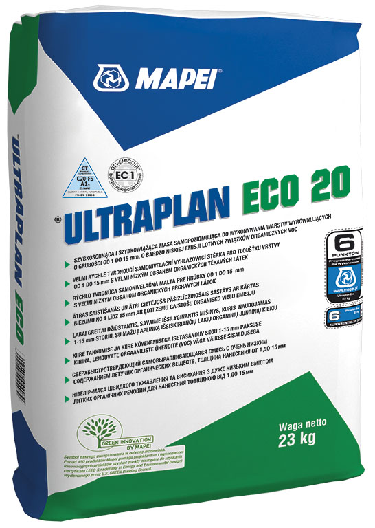 Mapei Ultraplan Eco 20, 23 кг, Наливной пол быстротвердеющий