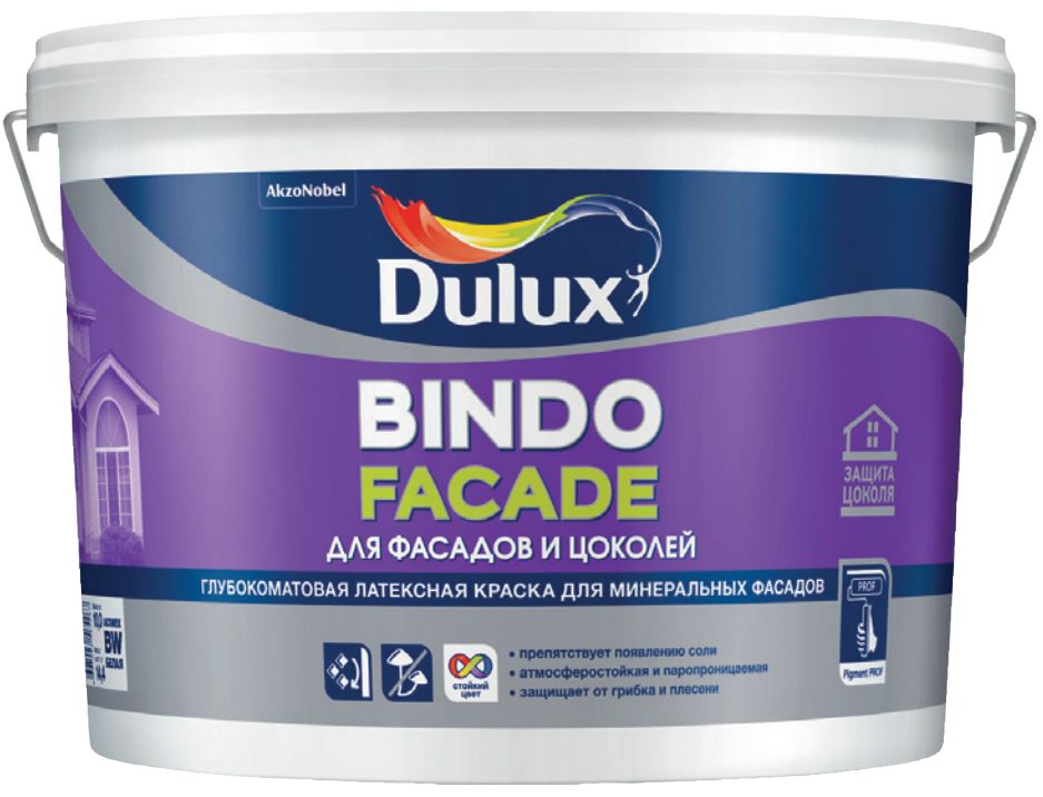 

Dulux Bindo Facade, 10 л, Краска фасадная латексная, Белый
