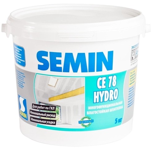Купить Готовая влагостойкая шпатлевка SEMIN CE78 HYDRO 5 кг