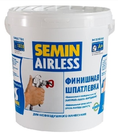 Финишная шпатлевка Semin Airless Classic для безвоздушного нанесения 25 кг