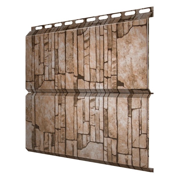 

Сайдинг Grand Line Экобрус Colority Print 0.5 мм SanDStone резка, Коричневый
