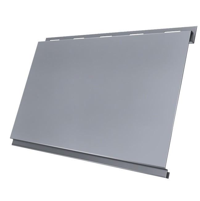 

Сайдинг Grand Line Optima Вертикаль Satin 0.5 мм Ral 9006 резка, Серый