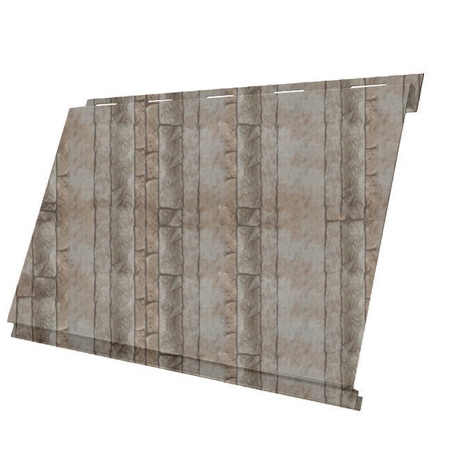 

Сайдинг Grand Line Вертикаль Colority Print 0.5 мм Fine Stone резка, Коричневый