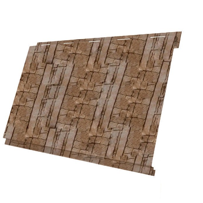 

Сайдинг Grand Line Вертикаль Colority Print 0.5 мм SanDStone резка, Коричневый