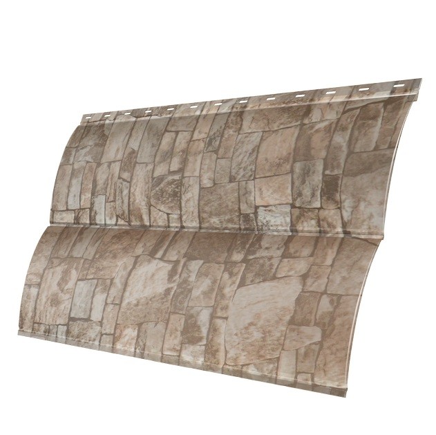 

Сайдинг Grand Line Блок-хаус Colority Print 0.5 мм Fine Stone резка, Коричневый