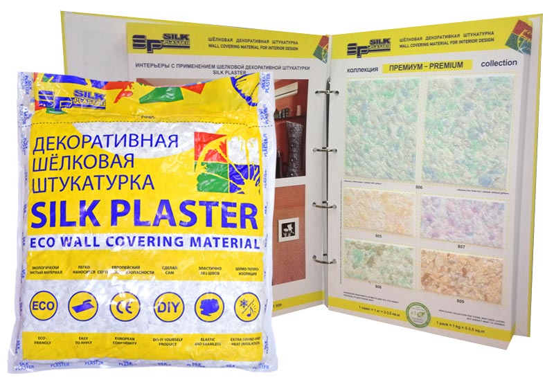 

Silk Plaster 806 Премиум, 0.2 кг, Штукатурка декоративная шелковая, Зеленый