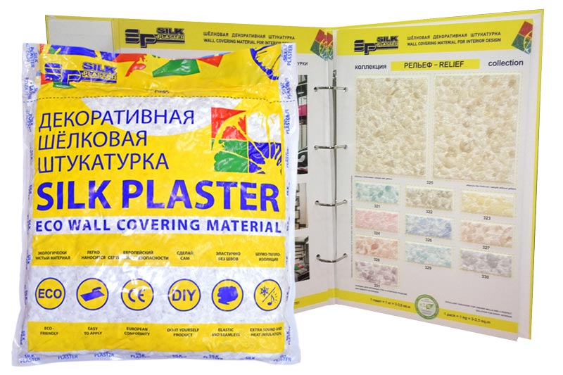 

Silk Plaster Рельеф 325, 0.2 кг, Штукатурка декоративная шелковая, Бежевый