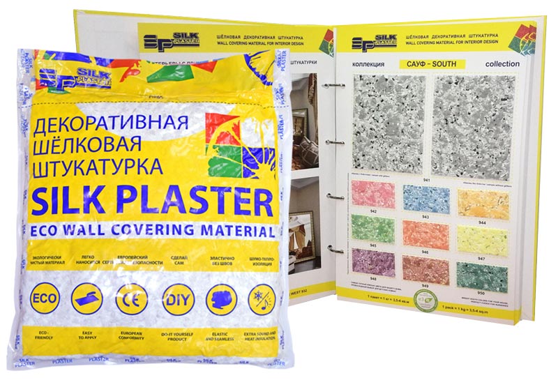 

Silk Plaster Сауф 943, 0.2 кг, Штукатурка декоративная шелковая, Голубой