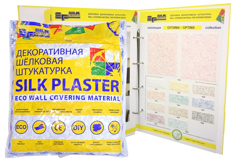 Silk Plaster Оптима 058, 0.2 кг, Штукатурка декоративная шелковая