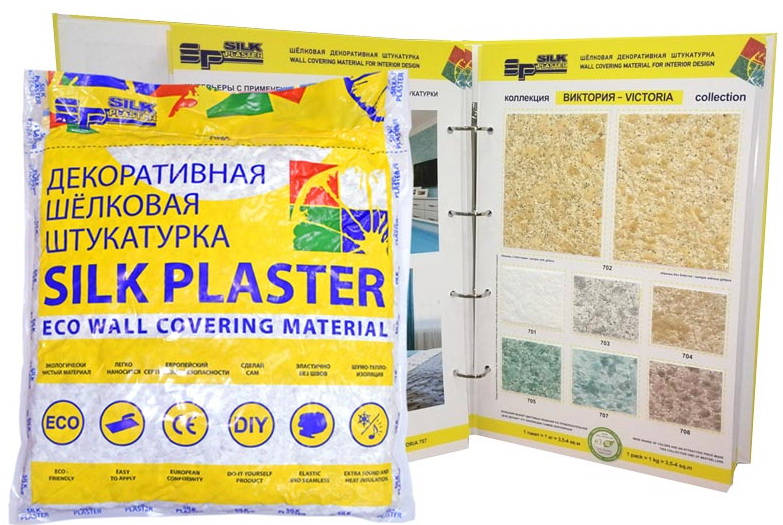 

Silk Plaster Виктория 703, 0.2 кг, Штукатурка декоративная шелковая, Серый