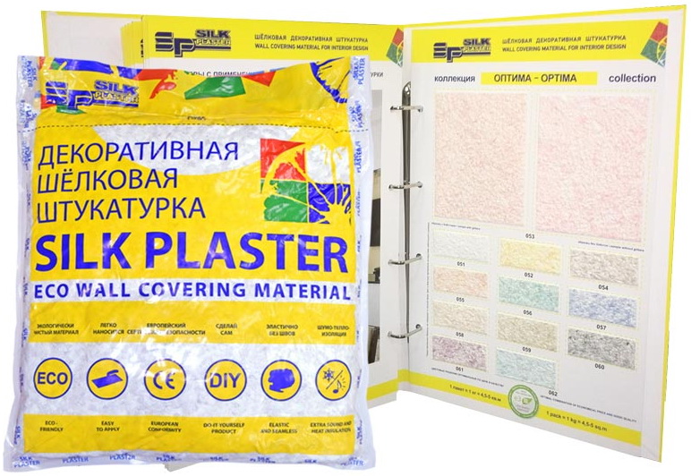 

Silk Plaster Оптима 051, 0.2 кг, Штукатурка декоративная шелковая, Серый