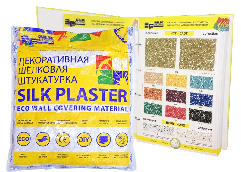 

Silk Plaster Ист 960, 0.2 кг, Штукатурка декоративная шелковая, Черный