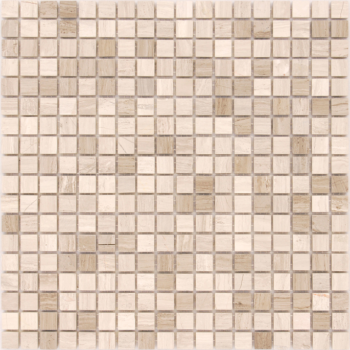 Мозаика Caramelle Travertino Silver песочный мрамор матовая 305х305х4 мм из натурального камня