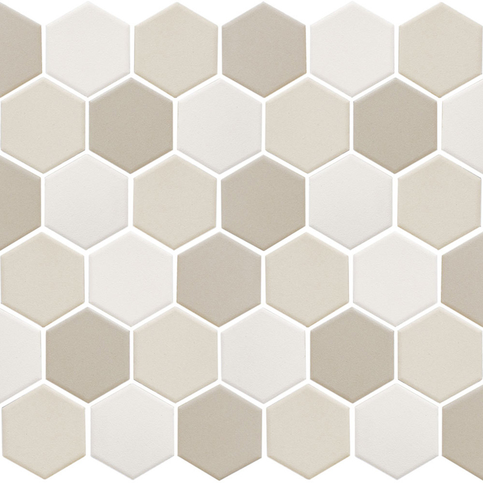 Мозаика STARMOSAIC Hexagon small LB Mix Antid бежевая 325х282х6 мм керамическая
