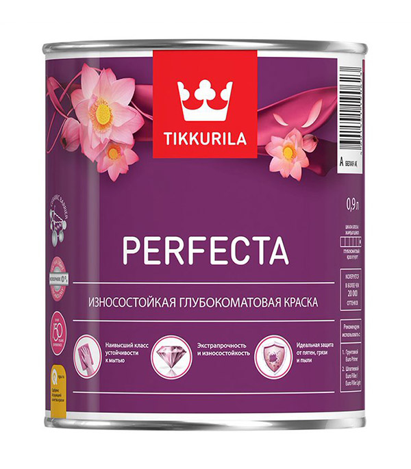 

Краска водно-дисперсионная интерьерная Tikkurila PERFECTA основа C 0,9 л, Бесцветный
