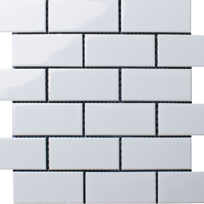 Мозаика STARMOSAIC Brick White Glossy белая 288х294х4.5 мм керамическая