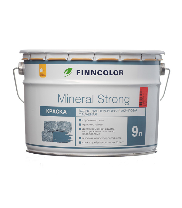 

Краска водно-дисперсионная фасадная Finncolor Mineral Strong основа LC/MRC 9 л, Прозрачный