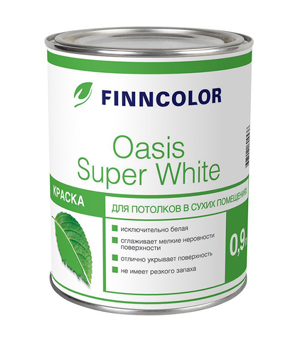 Краска водно-дисперсионная интерьерная Finncolor OASIS SUPER WHITE белая 0.9 л