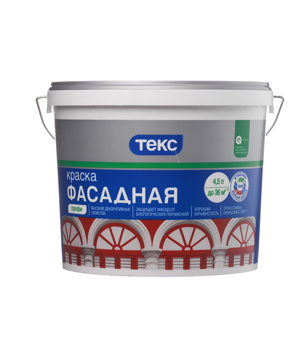 

Краска водно-дисперсионная фасадная Текс Профи основа D4.5 л, Прозрачный