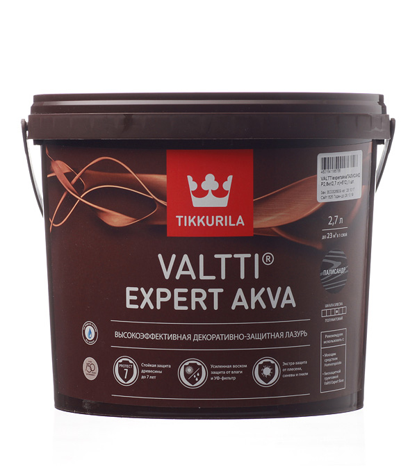 

Антисептик Tikkurila Valtti Expert Akva декоративный для дерева палисандр 2.7 л