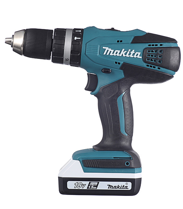 Дрель-шуруповерт аккумуляторная ударная Makita HP457DWE 18В 2х15Ач Li-Ion 10603₽