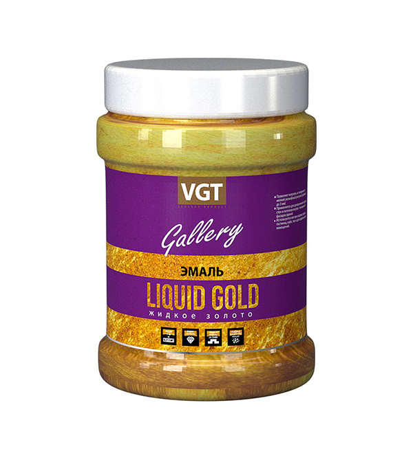 Эмаль VGT акриловая жидкое золото 0.23 кг